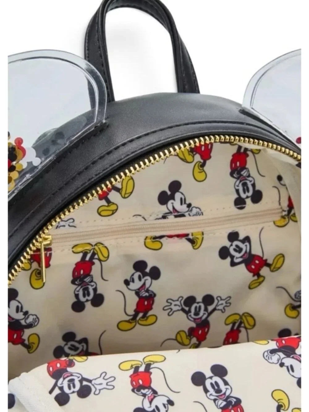 Loungefly Disney Mickey Mouse Confetti Ears Mini Backpack Cosplay Black Red NWT